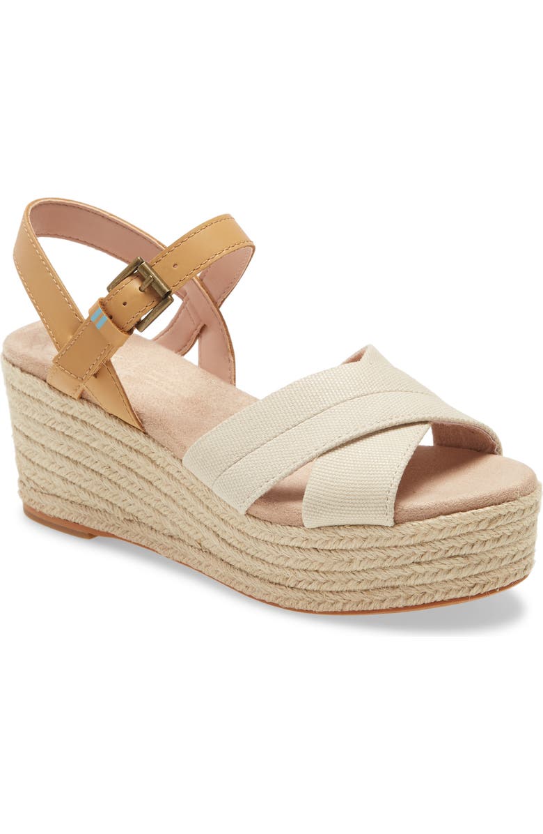 TOMS Willow Espadrille Platform Wedge Sandal, Main, color,