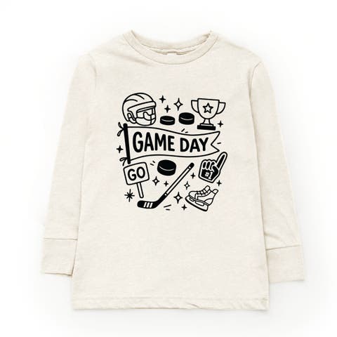 Hockey Game Day Doodles Long Sleeve T-Shirt (Little Kid & Big Kid)