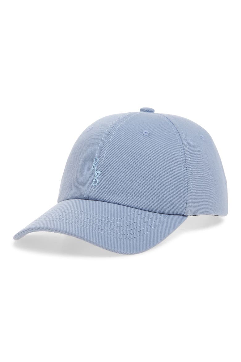 Hand Embroidered Cotton Twill Baseball Cap, Main, color, LIGHT BLUE