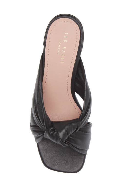 Ted Baker London Shennly Knotted Block Heel Slide Sandal In Black