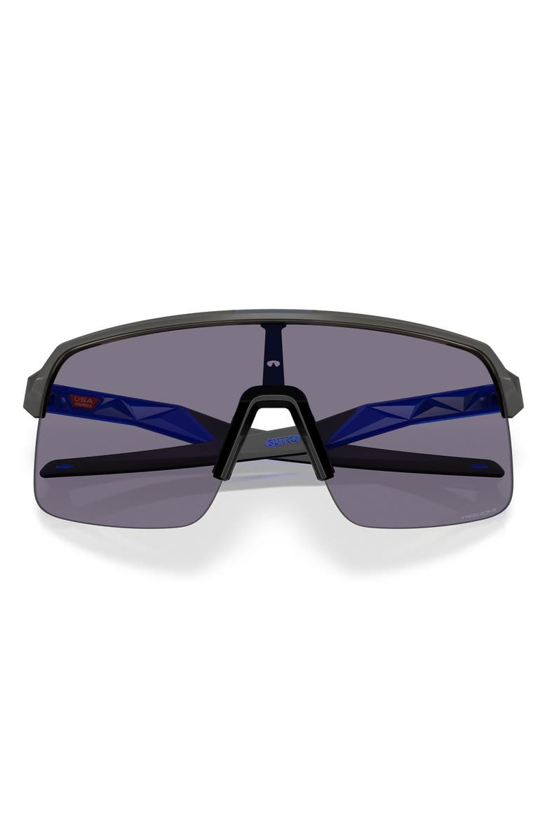 Oakley Sutro Lite Low Bridge Fit 139mm Prizm<sup>™</sup> Semi Rimless Wrap Shield Sunglasses, Alternate, color, Smoke