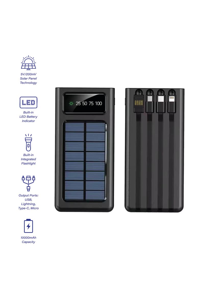 Adventure Power & Sound Bundle - Portable Solar Power Bank + 360° Wireless Speaker, Alternate, color, Black