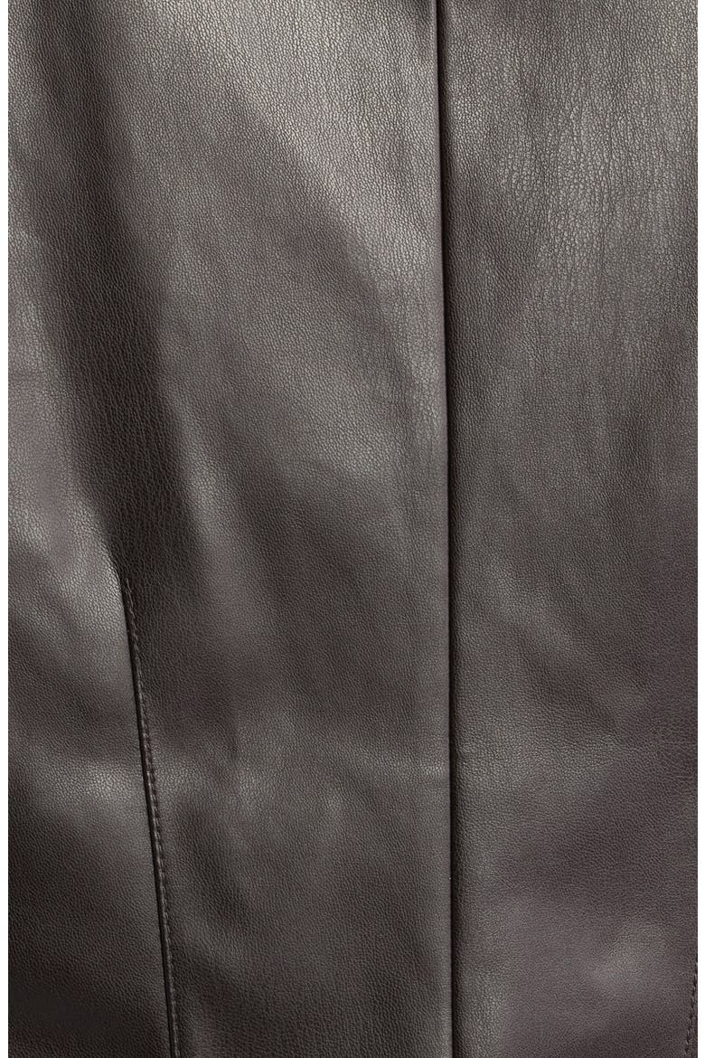 Faux Leather Mixed Media Jacket, Alternate, color, DEEP MAHOGANY
