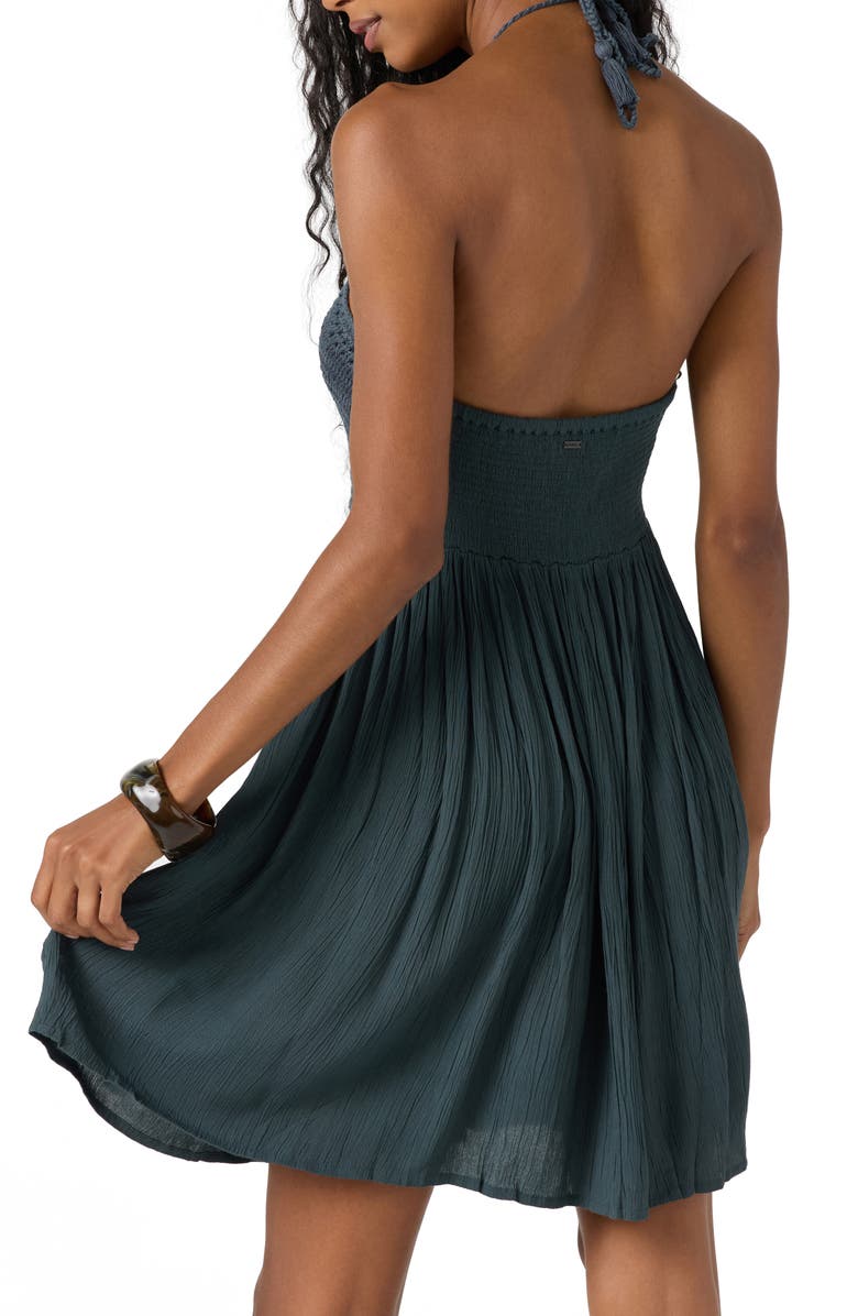 O'Neill Kindra Mixed Media Halter Dress, Alternate, color, Slate Blue