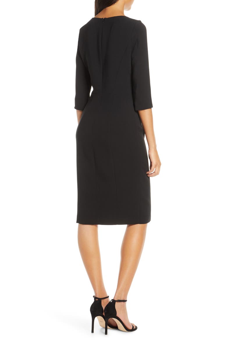 Marissa Zip Slit Sheath Dress, Alternate, color, BLACK