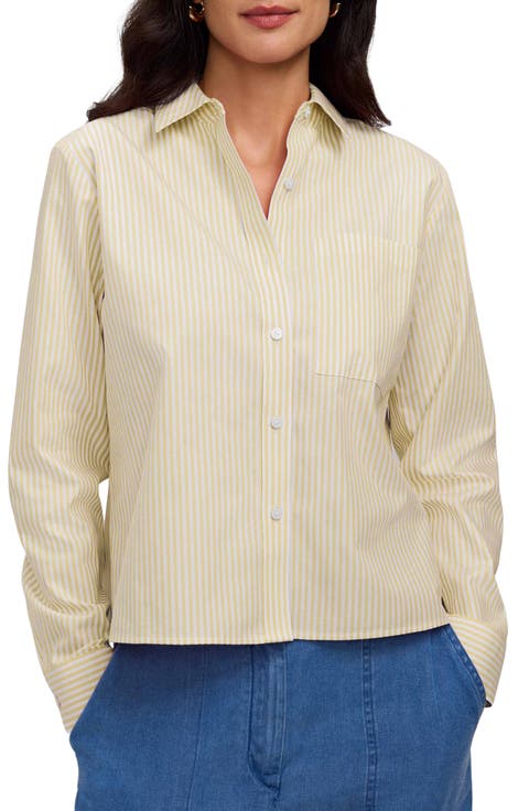 Jodie Stripe Cotton Button-Up Shirt