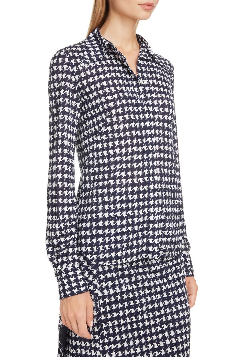 Victoria Beckham Houndstooth Print Shirt, Alternate, color, 