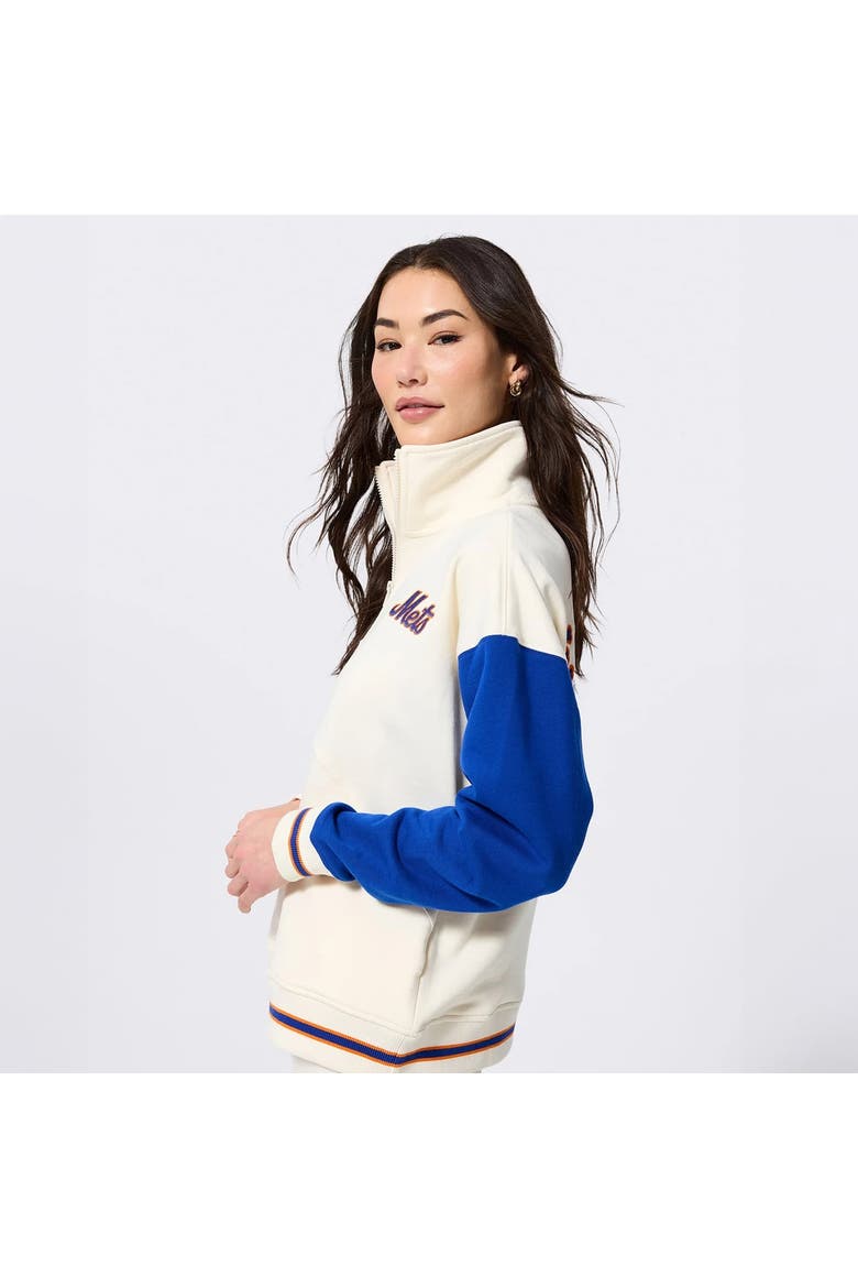 Women's Terez Cream New York Mets Reserve Quarter-Zip Pullover, Alternate, color, Cream