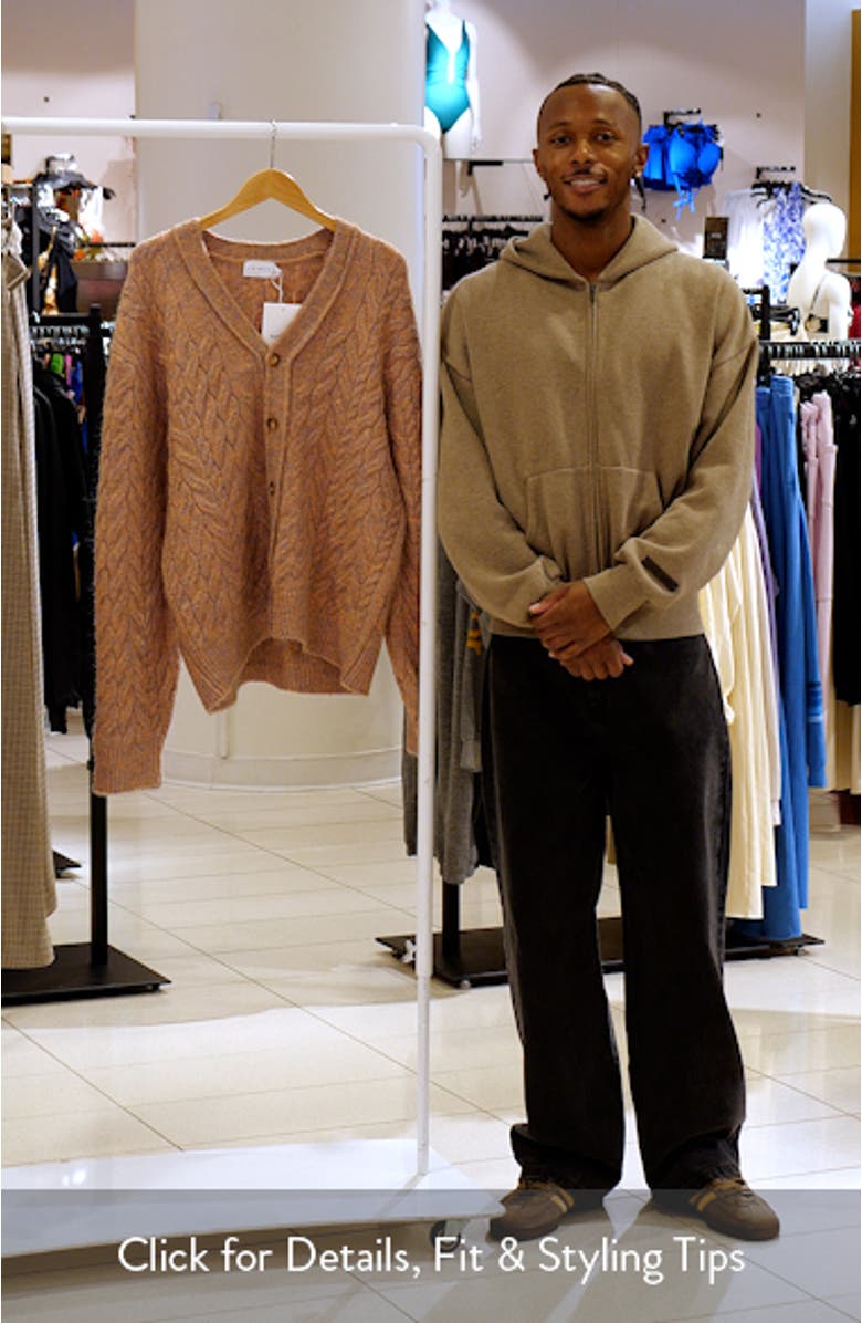 Marled V-Neck Cable Cardigan, sales video thumbnail