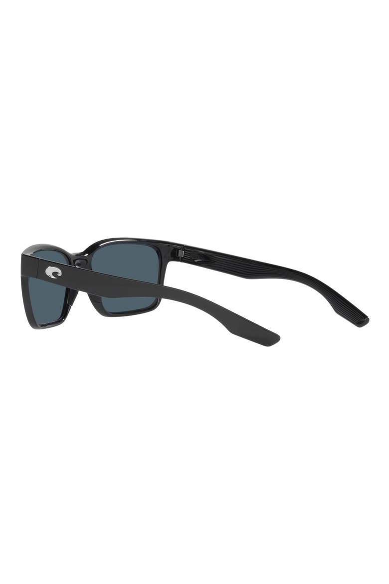Palmas 57mm Polarized Rectangular Sunglasses, Alternate, color, BLACK