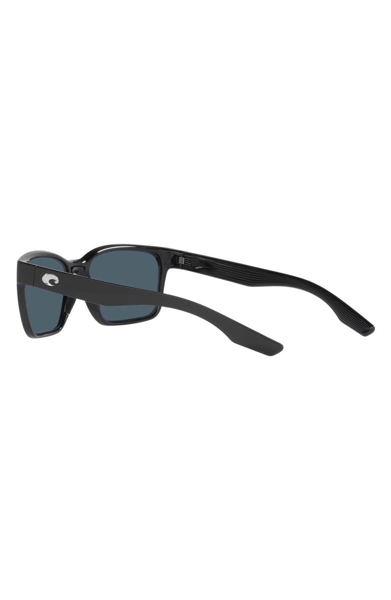 Costa Del Mar Palmas 57mm Polarized Rectangular Sunglasses, Alternate, color, Black