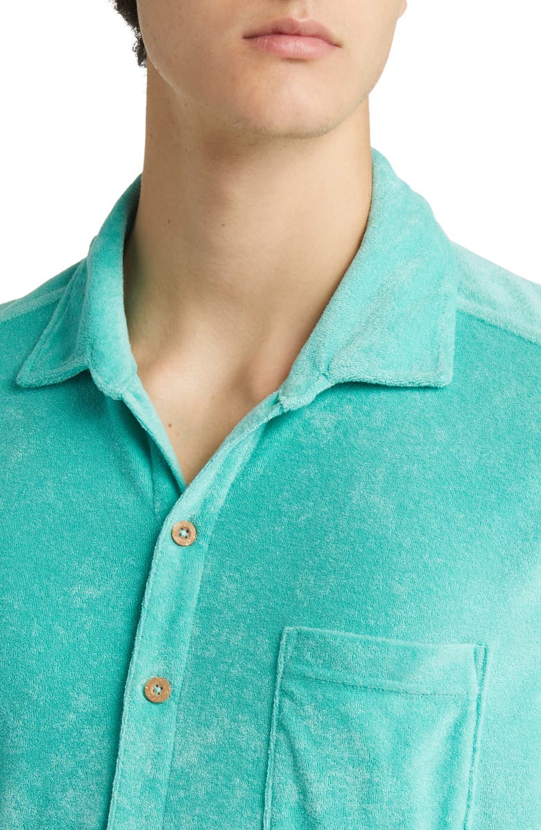 Tommy Bahama Poolside Short Sleeve Terry Cloth Button-Up Shirt, Alternate, color, 