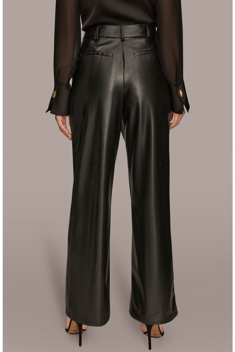Faux Leather Straight Leg Pants, Alternate, color, BLACK