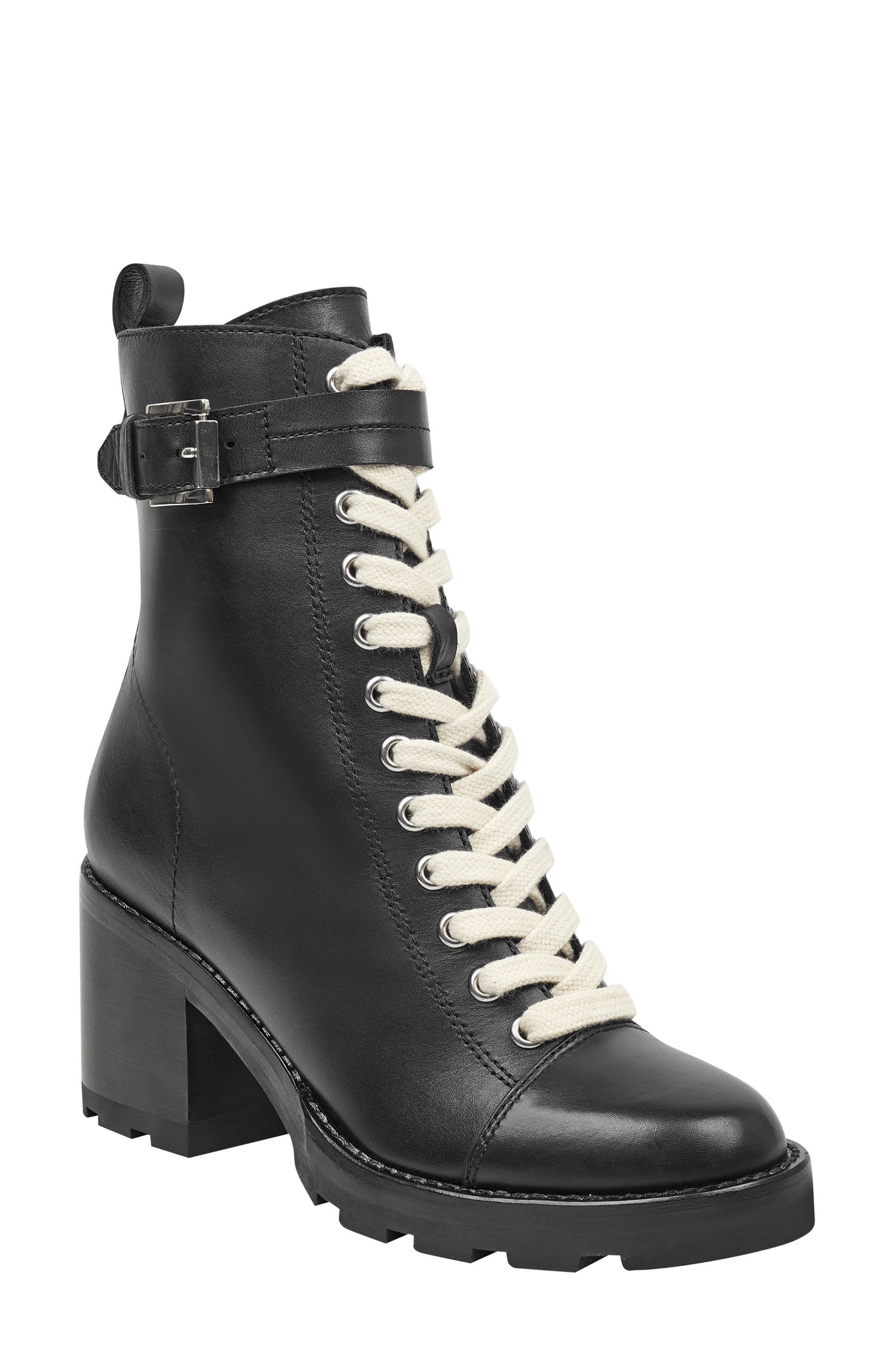 Waren Combat Boot, Main, color, BLACK LEATHER