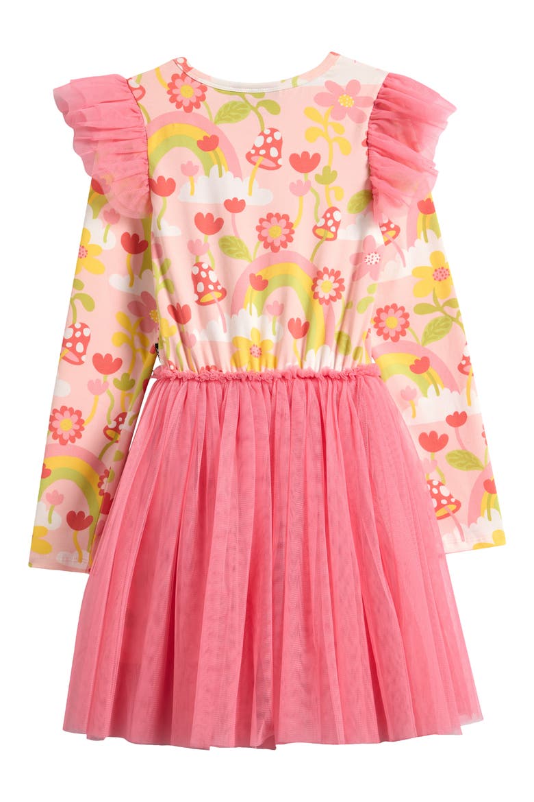 Kids' Circus Long Sleeve Frill Dress, Alternate, color, CORAL