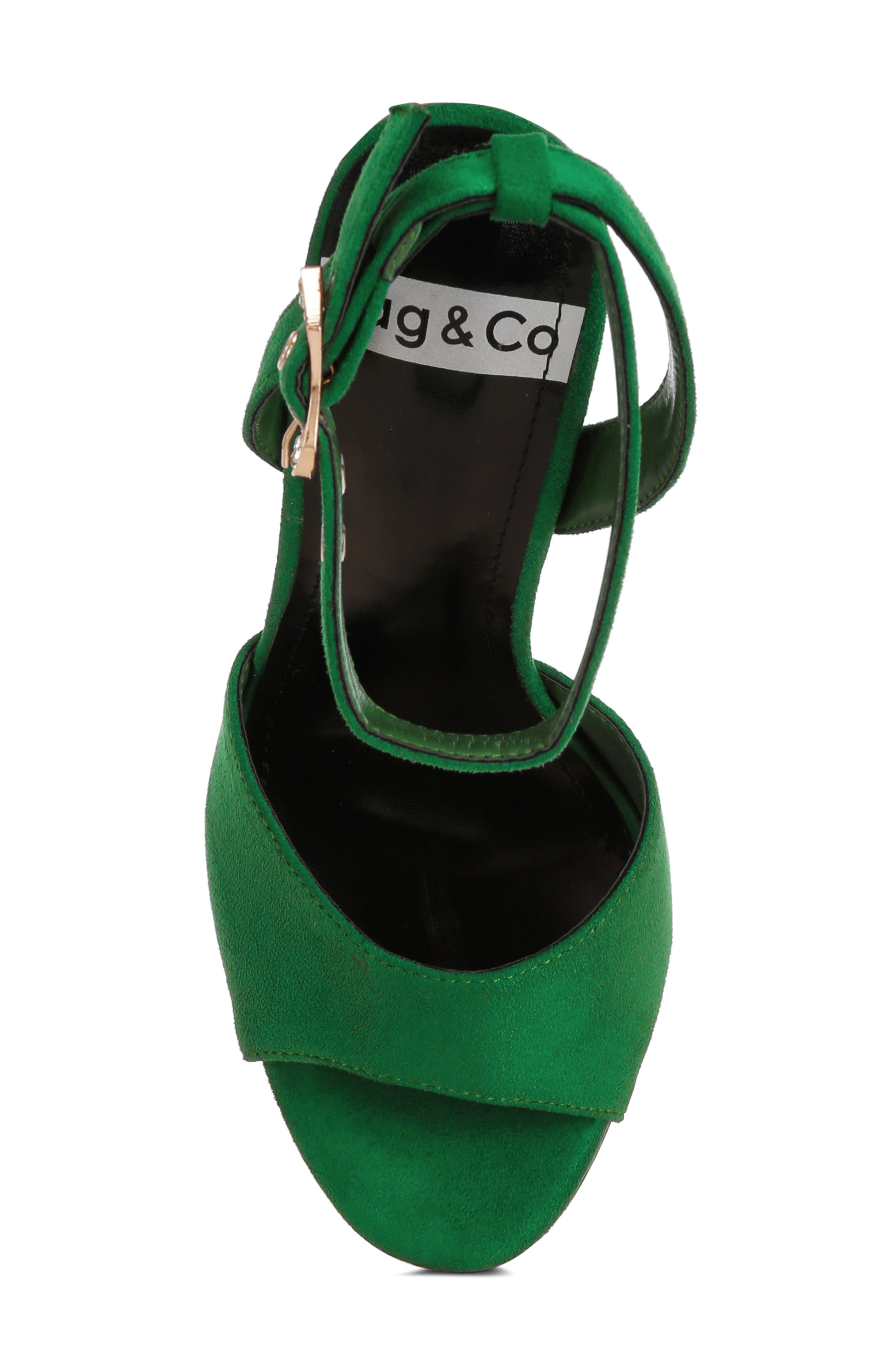 Raome Embellished Heel Sandal, Alternate, color, GREEN SUEDE