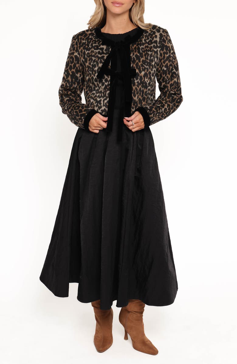 Petal & Pup Vanna Leopard Tie-Front Jacket, Alternate, color, Leopard