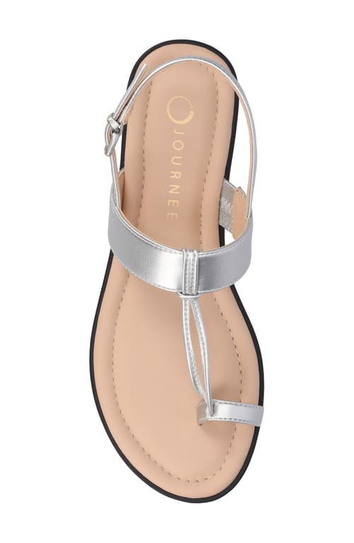 Journee Collection Gerra Toe Loop Sandal In Silver
