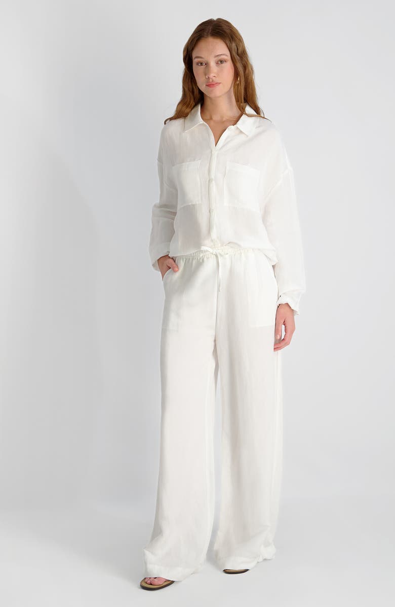 French Connection Cooper Wide Leg Drawstring Pants, Alternate, color, Summer White