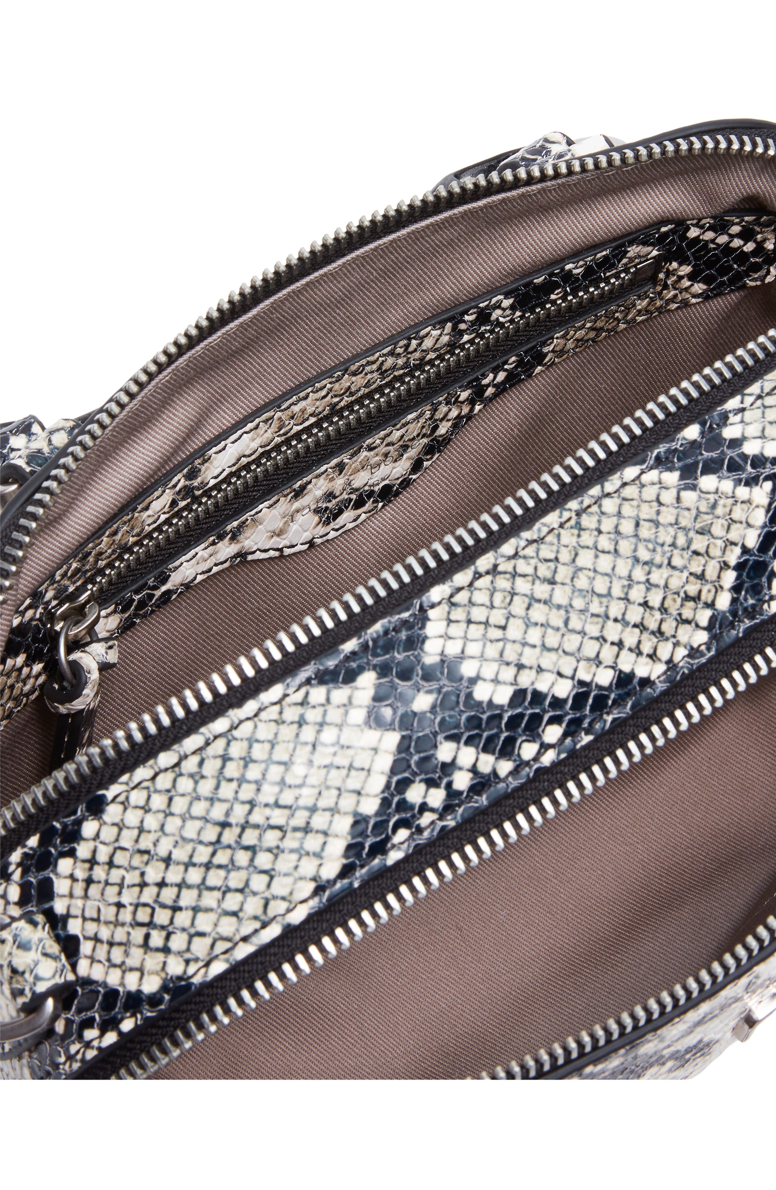 rag 
bone Small Gramercy Snakeskin Embossed Leather Satchel, Alternate, color, Natural