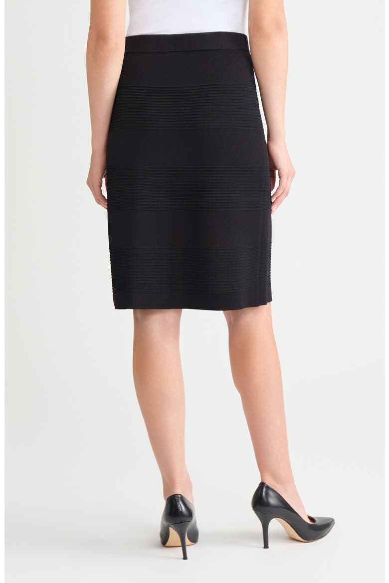 Ottoman Stitch Pencil Skirt, Alternate, color, BLACK