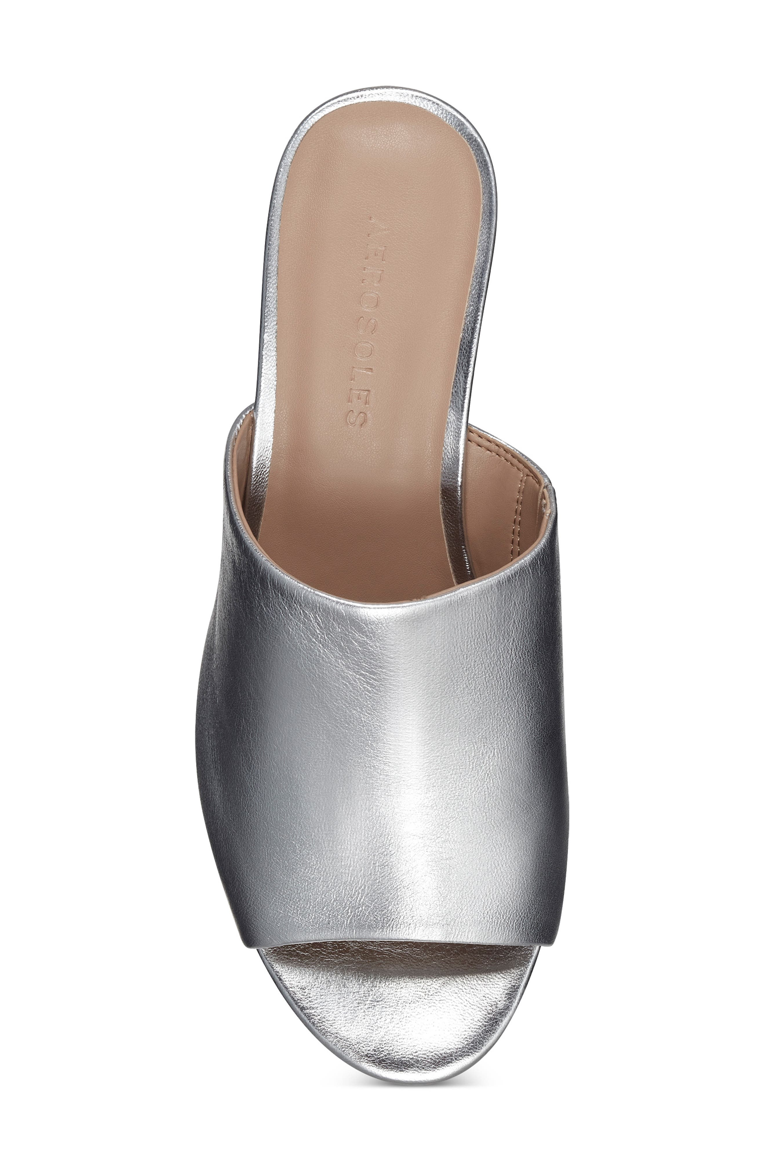 Cassy Slide Sandal, Alternate, color, SILVER METALLIC LEATHER