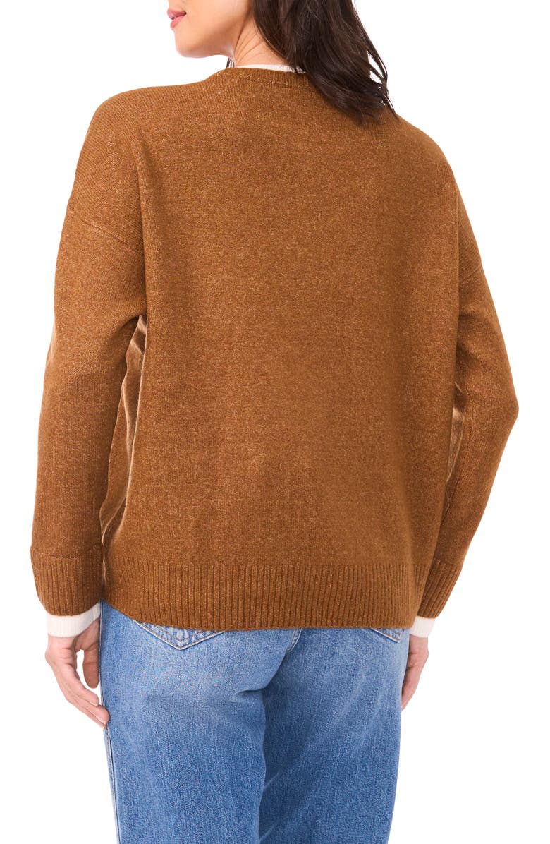 Vince Camuto Layered Look Sweater, Alternate, color, Toasted