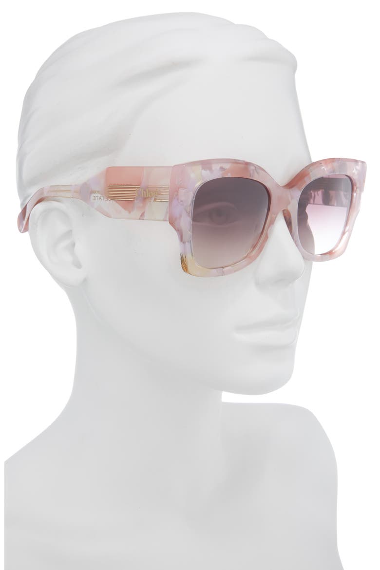 Square Sunglasses, Alternate, color, NUDE NUDE VIOLET