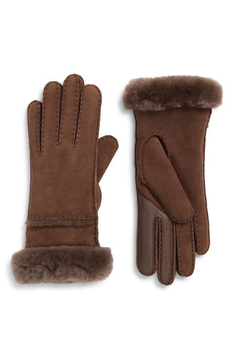 Seamed Touchscreen Compatible Genuine Shearling Gloves