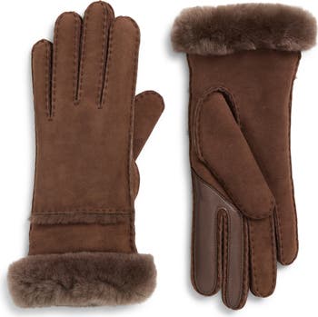 UGG® Seamed Touchscreen Compatible Genuine Shearling Gloves