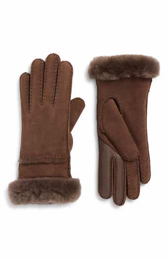 Seamed Touchscreen Compatible Genuine Shearling Gloves