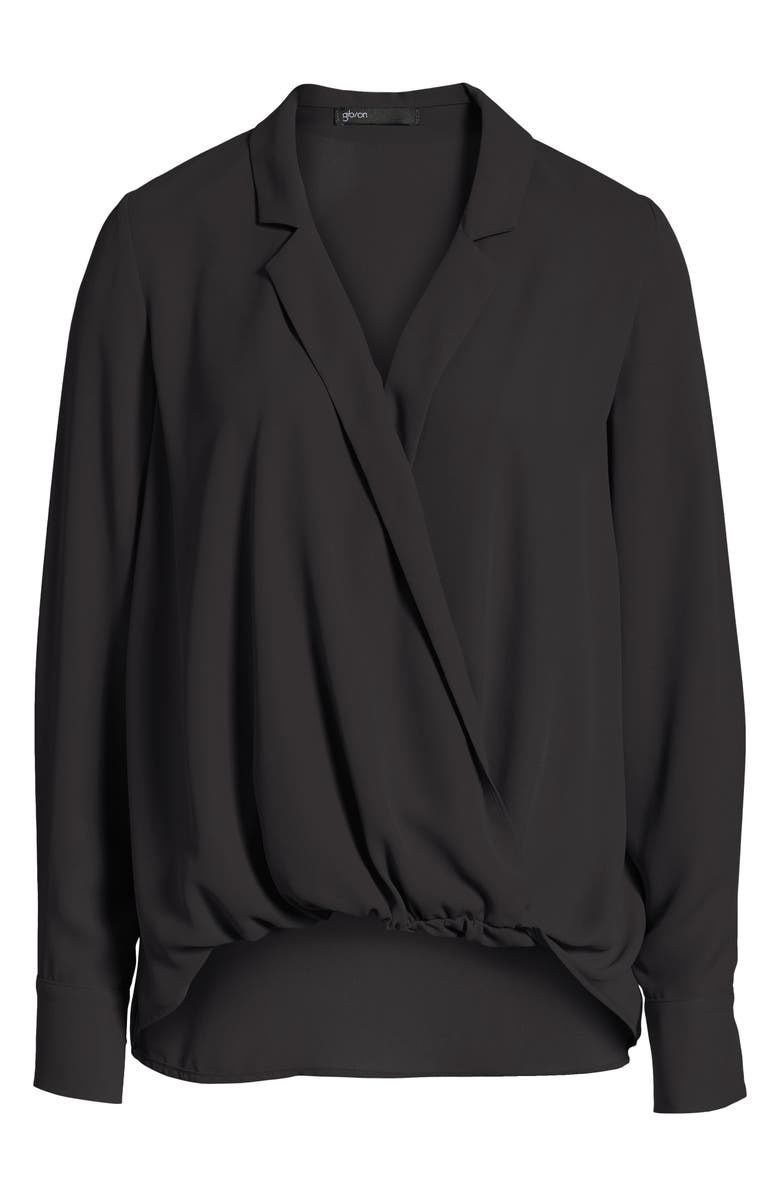 GIBSONLOOK Gibson Surplice Drape Front Blouse, Alternate, color, 