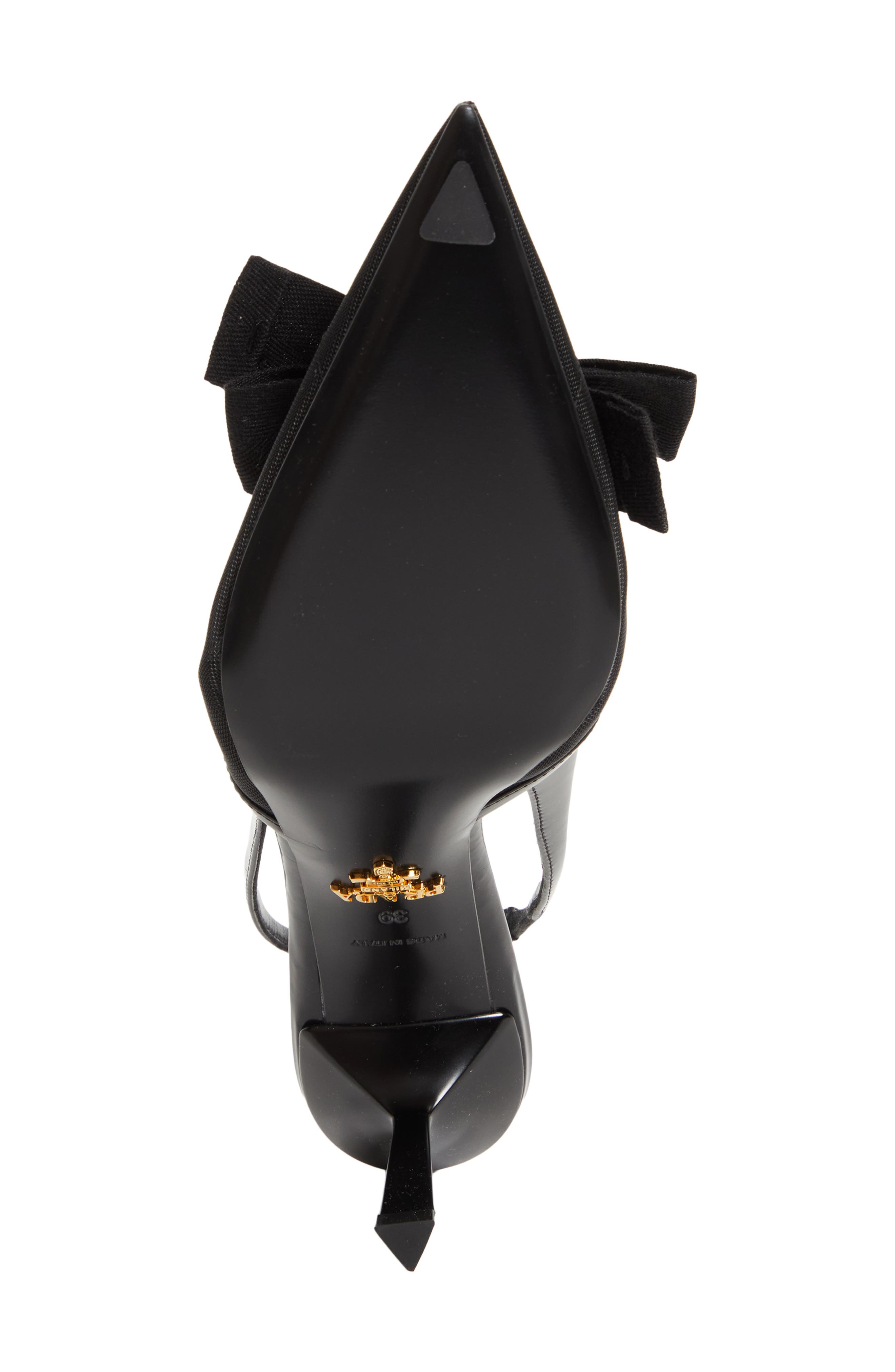 Prada Mesh Bow Slingback Pump, Alternate, color, Nero