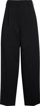 Givenchy Slashed Double Pleat Wool Grain de Poudre Pants