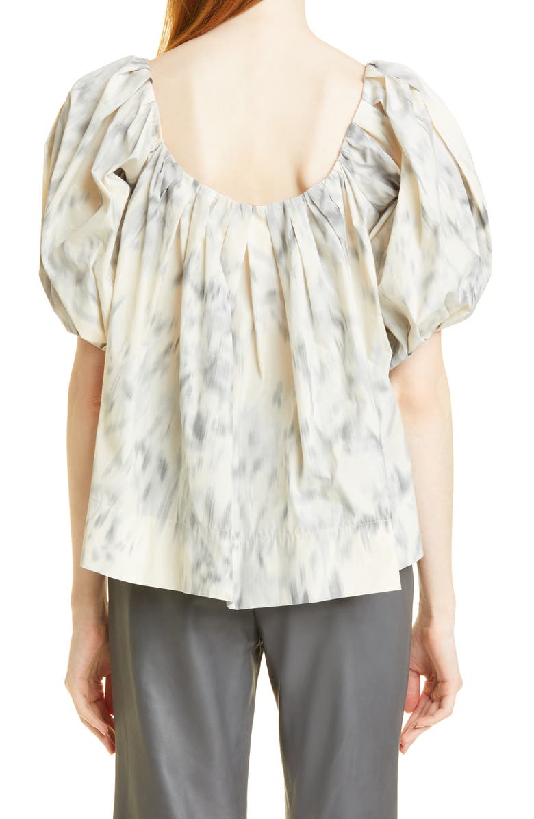 Rebecca Taylor Bubble Sleeve Flounce Top, Alternate, color, Silver Combo