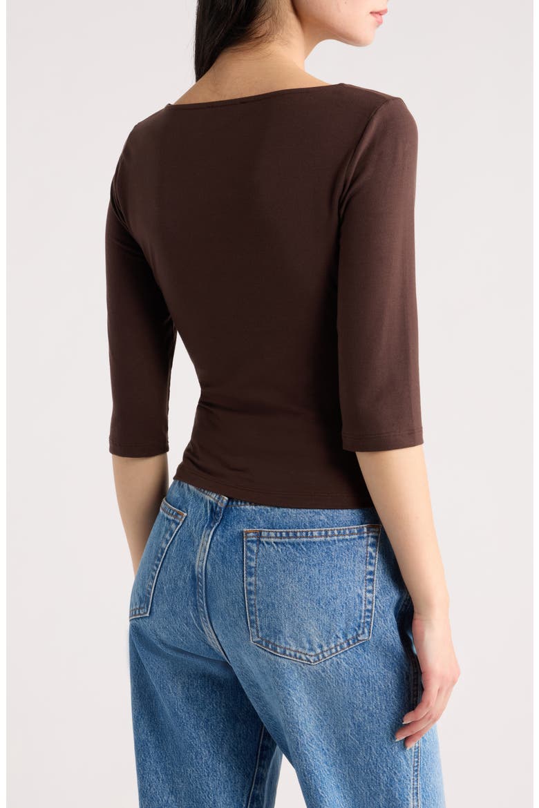 Aylani Surplice Neck Knit Top, Alternate, color, MOLE