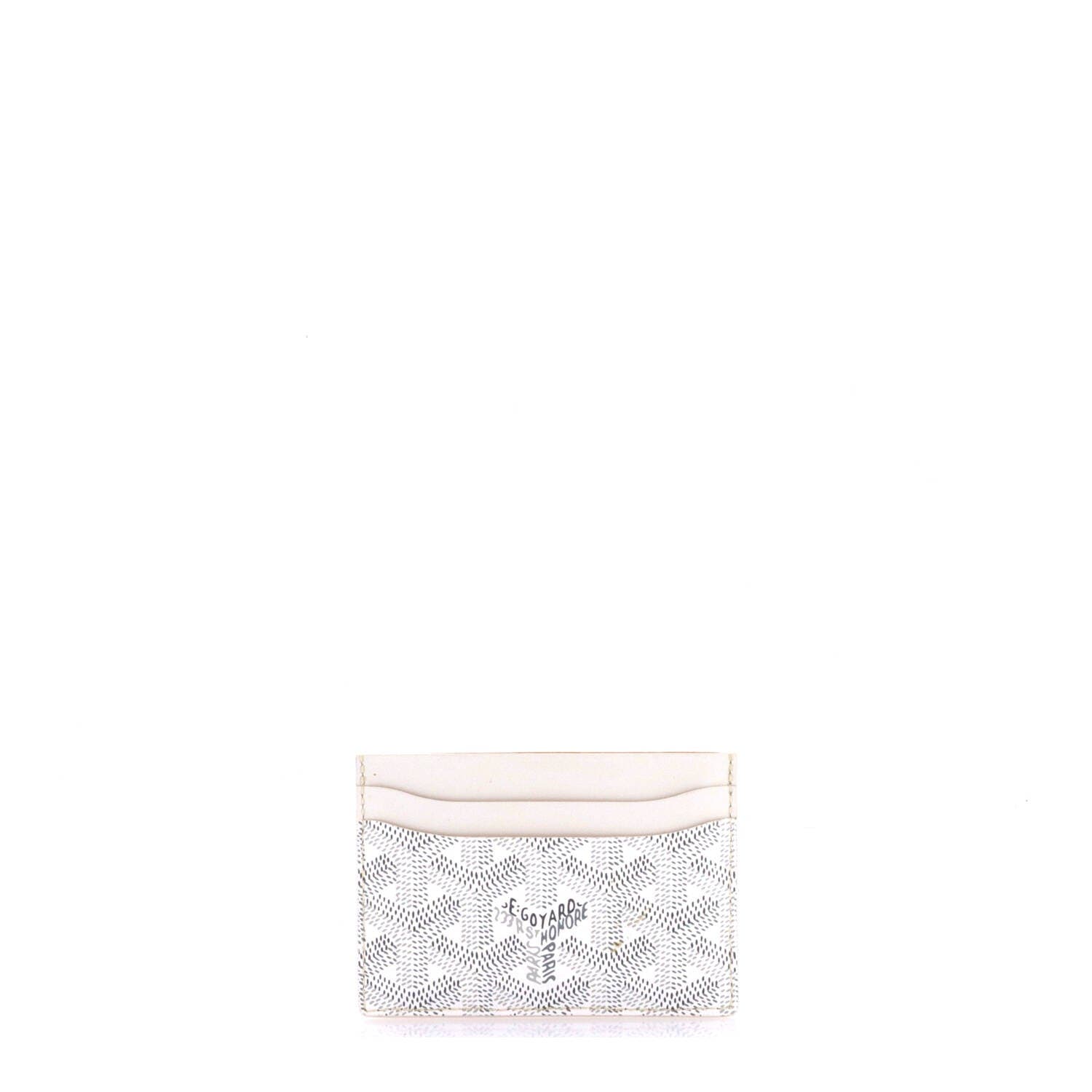 Saint Sulpice Card Holder Coated Canvas, Alternate, color, White