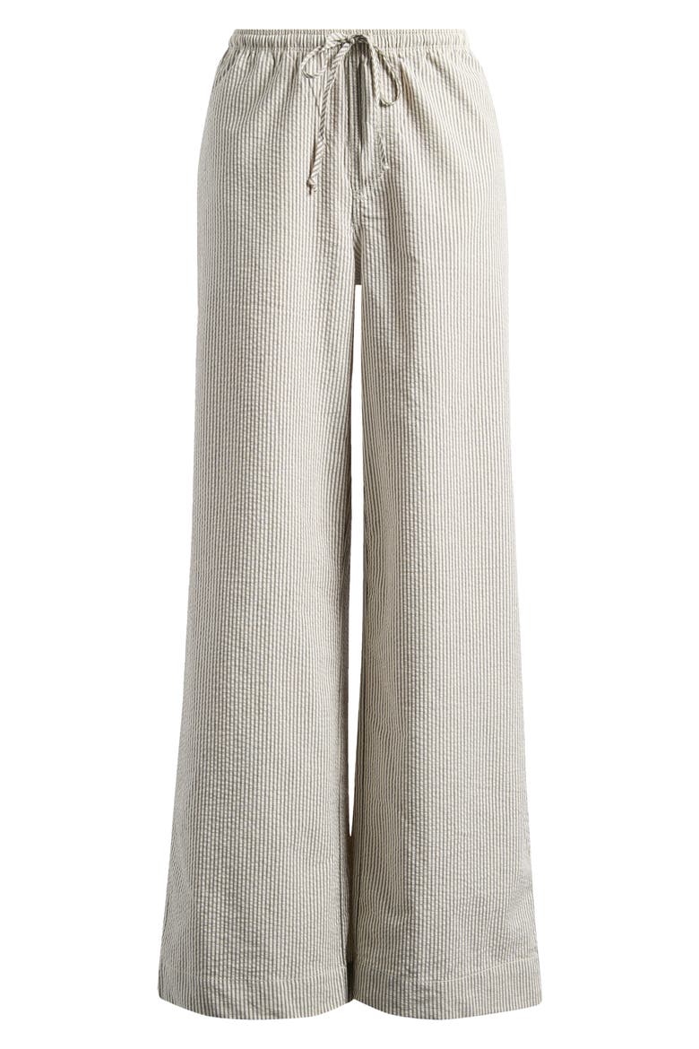 Joey Stripe Cotton Drawstring Waist Pants, Alternate, color, BLACK/WHITE