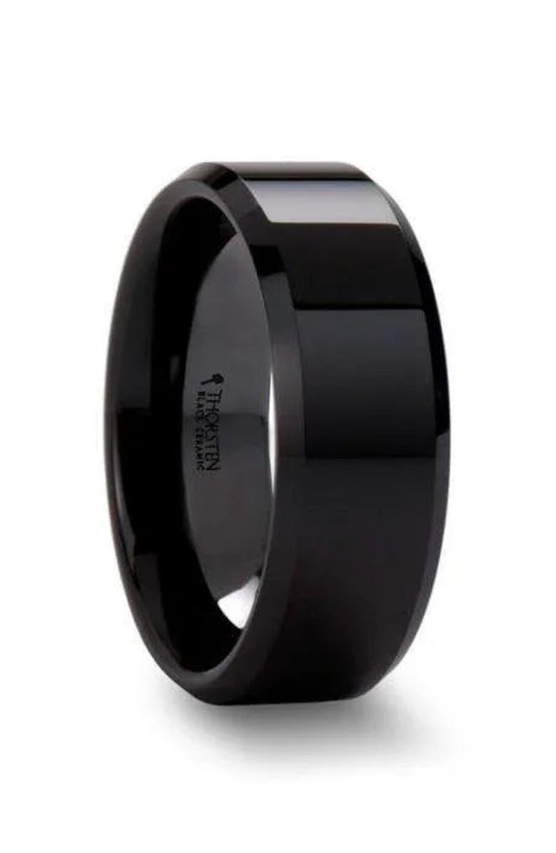 Larson Jewelers Citar Polished Finish Ceramic Ring, Main, color, 8Mm