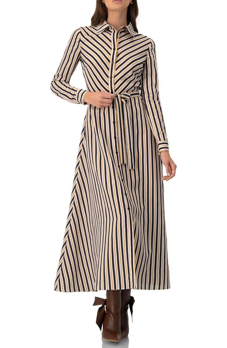 IVONNE Long Striped Shirt Dress, Alternate, color, Striped