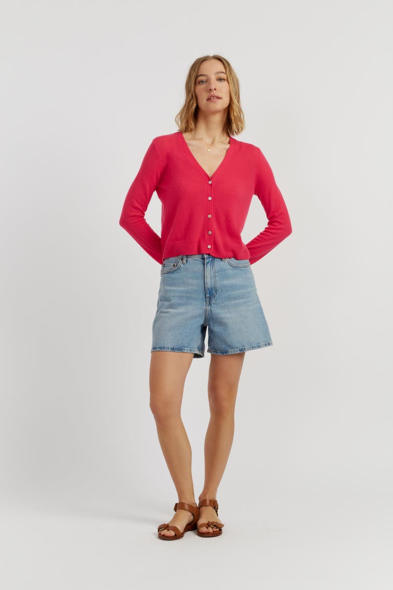 Air Pure Cashmere Cardigan, Alternate, color, Water Melon Pink