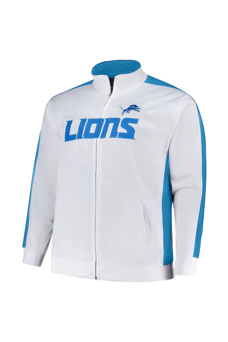 Men's Fanatics White Detroit Lions Big & Tall Tricot Full-Zip Track Jacket, Alternate, color, White