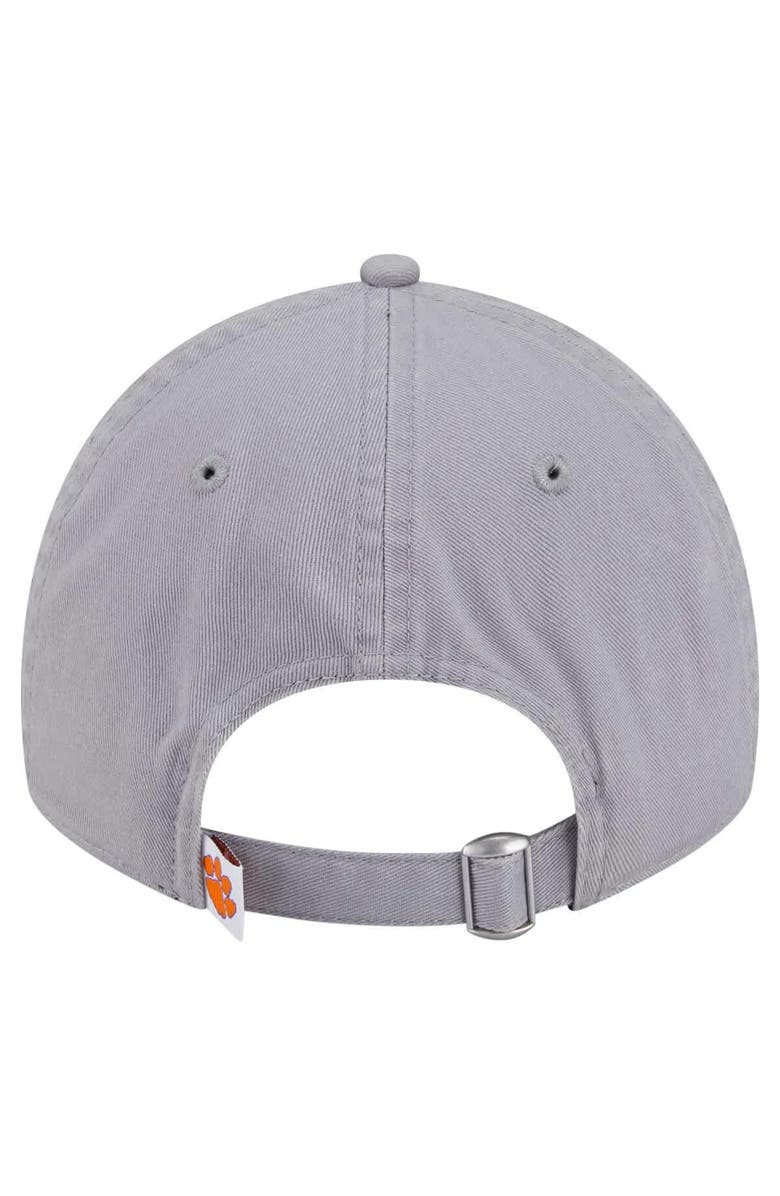 New Era Women's New Era  Gray Clemson Tigers Logo 9TWENTY Adjustable Hat, Alternate, color, 