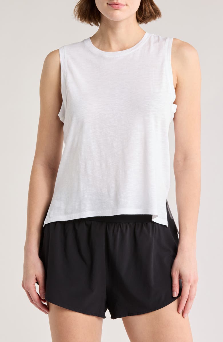 Z by Zella Easy Day Slub Tank, Main, color, White