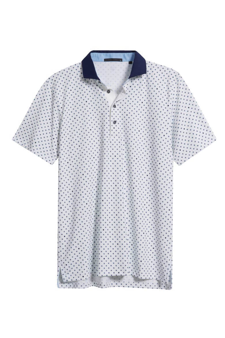 G Squared Neat Logo Print Performance Golf Polo, Alternate, color, ARCTIC
