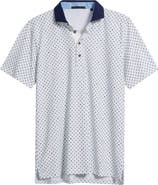 Greyson G Squared Neat Logo Print Performance Golf Polo