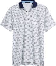 Greyson G Squared Neat Logo Print Performance Golf Polo