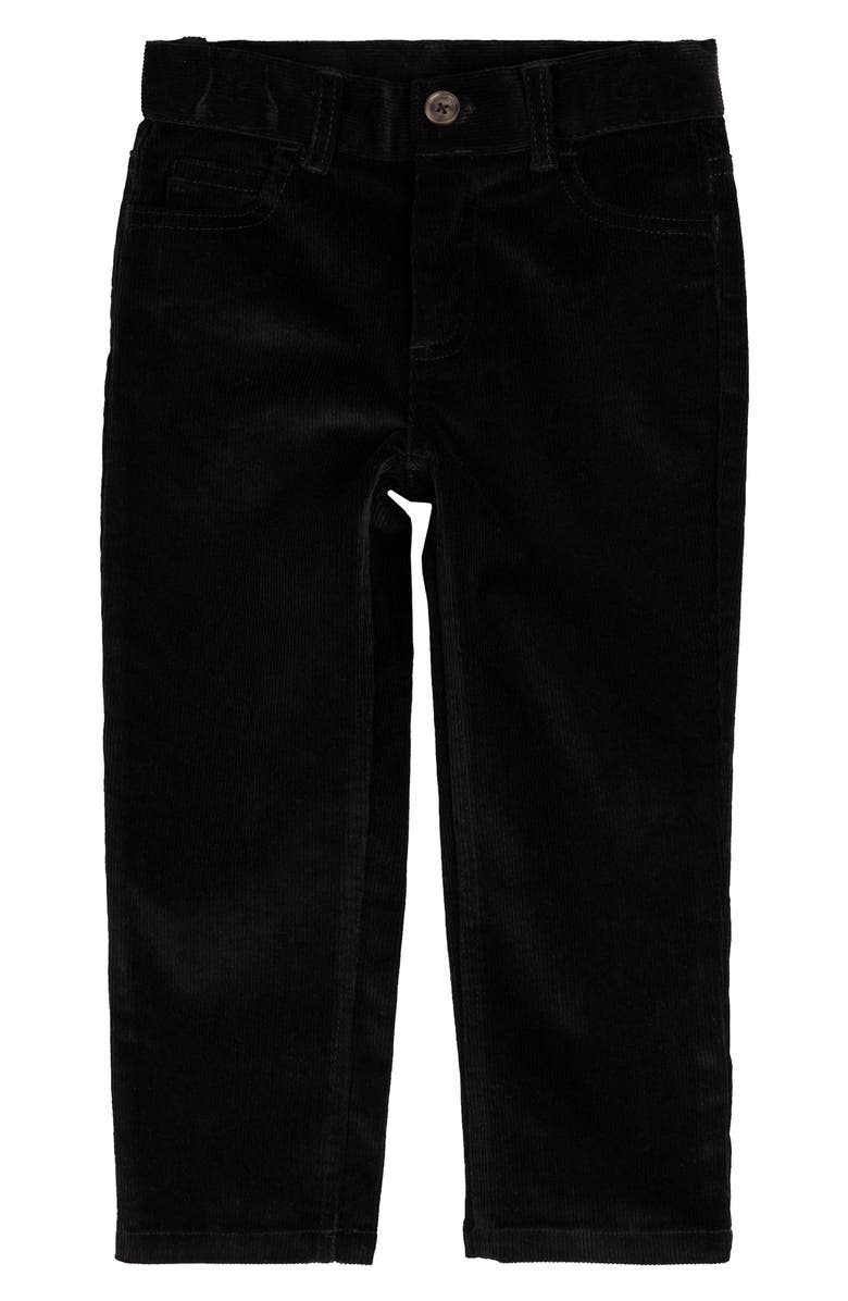 MILES THE LABEL Kids' Stretch Organic Cotton Corduroy Pants, Main, color, Blk-Black