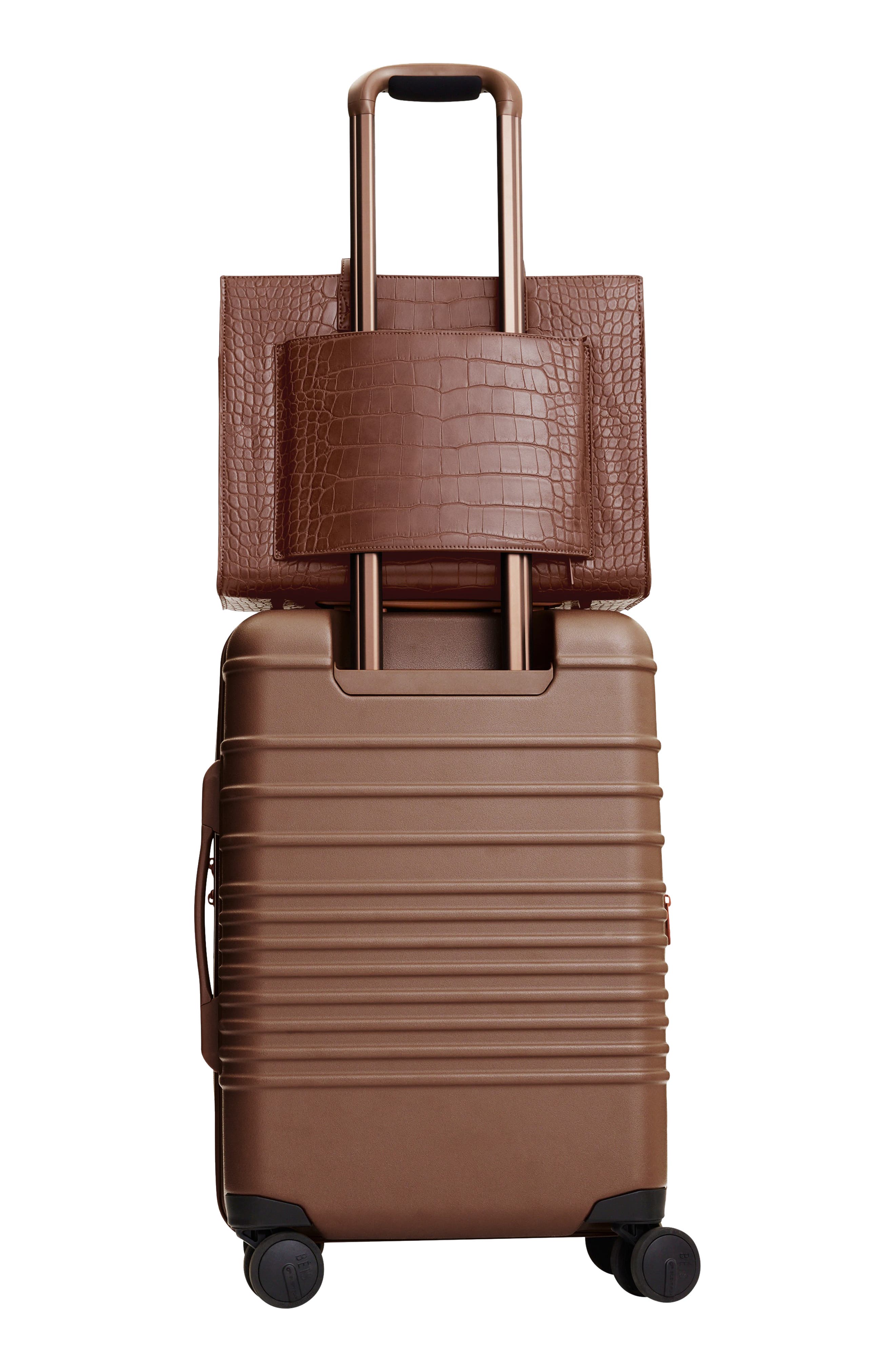 Béis Croc Embossed Work Tote, Alternate, color, 