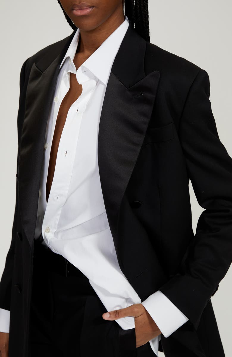 TOM FORD Grain de Poudre Wool Boyfriend Tuxedo Jacket, Alternate, color,